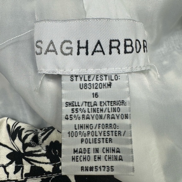 Sag Harbor Black and White Floral Midi Shirt Dress - Picture 6 of 10